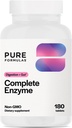 PureFormulas Complete Enzyme | Pancreatic Enzymes 1000mg (Full Strength) | Pancreatin Digestion Supplement with Protease, Amylase & Lipase | Digestive Support | Dairy, and Soy Free 180 Tablets