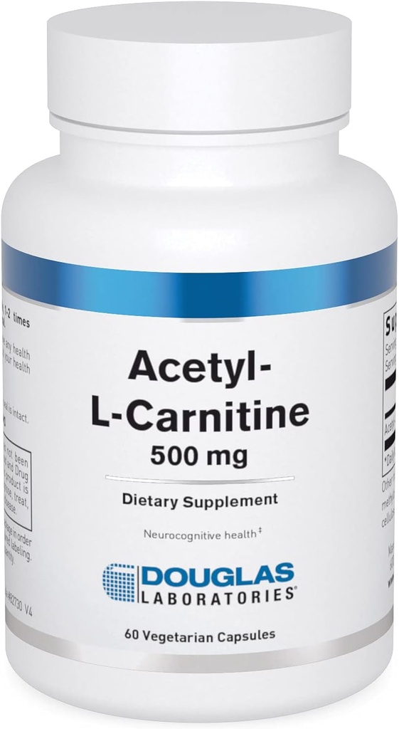 دوغلاس مختبرات أسيتيل L-Carnitine 500 mg | Supports Brain and Nerve Function During The Normal Aging Process* | 60 Capsules