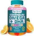 Feel Great Omega & DHA Gummees for Recommended Plant Based Omega 3 Fish Oil Alternative 124; Vegetáriánus Achemas, Chia, and Omega3, Supports Brain, Immune, Prenatalis Functions, (60 Count)