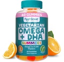 Feel Great Omega & DHA Gummies for Adults Plant Based Omega 3 Fish Oil Alternative | Vegetarian | Vitamin C, Chia, and Omega3, Supports Brain, Immune, Prenatal Functions, (60 Count)