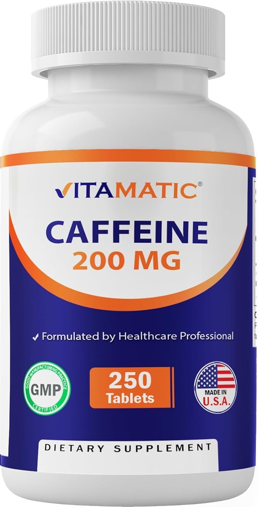 Cafeina pastile vitamatice 200 mg per Serving, 250 comprimate vegetariane