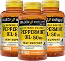 MASON NATURAL Peppermint Масло 50 мг Ефірне покриття, 270 рік Постачання Gastro кишечника для нормально функціонування Bowel, М'якігель таблетки