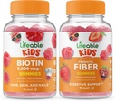 Lifeable Biotin Kids + Prebiotic Fiber Kids, Gummies Bundle - Great Tasting, Vitamin Suplemen, Gluten Free, GMO Free, Chewable Gummy