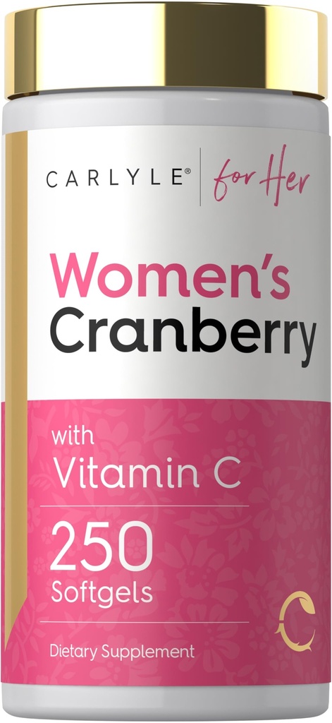 Carlyle Cranberry Pills for Women | 250 Softgels | Concentrated Extract Supplement with Vitamin C and E | Non-GMO, Gluten Free | for Her