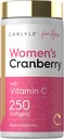 Carlyle Cranberry Pills for Women | 250 Softgels | Concentrated Extract Supplement with Vitamin C and E | Non-GMO, Gluten Free | for Her