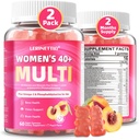Multivitamine voor vrouwen Gummies voor 40+ met Omega-3, Niacinamide, B-Complex, Luteïne, IJzer, Choline, Fosfatidylserine, Vitamine D3 voor huid, haar, energie, Immune, Bone - Vegan, Suikervrij, 120Cts