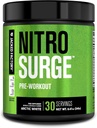 Jacked Factory NITROSURGE Pre Treino Suplemento - Energia sem fim, Ganhos de força instantâneos, Foco claro, Bombas intensas - NO Booster & Powerful Pré-treino Energia Pó - 30 Servings, Ártico Branco