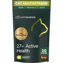 VetriScience 27+ Active Health Chews, Nu Cat Daily Multivitamin for Cats and Kittens, Balanced Vitamins, Minerals and Antioxidants, Health and Wellness Support, Veggie, 30 Count