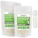 XPRS Nutra Vegan Size 000 Separated Capsules- 500 Count Premium Empty Caps Separated in Bags - Clear Empty Capsules - 000 Pills for DIY Supplement Filling