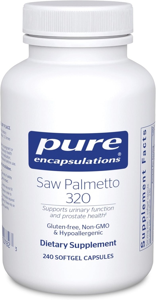 Pure Encapsulations Saw Palmetto 320 - Fatty Acids &quot; Other Essential Nutrients to Support Metabolism &quot; Urinary Function - with Saw Palmetto Extract - 240 Softgel Capsules