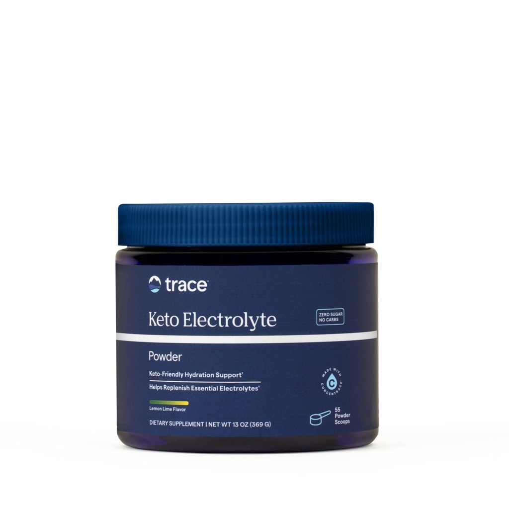 Trace Minerals Keto Electrolyte Powder - Electrolytes for Fluid Balance Support - Muscle Stamina - Powder Supplement - Zero-Sugar - Gluten-Free & Vegan - Lemon Lime - 55 Servings