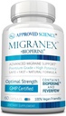 Ciencia aprobada Migranex - Dolor de cabeza de migraña - Magnesio, Feverfew- 60 cápsulas - Pack de 1 - Vegan