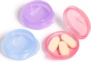 Opret Small Pill Box (3 Pcs), Cute Pill Case Portable for Pocket Purse Briefcase Travel Pills Box Medicine Storage Container Earplug Case (RoseBlue Purple)
