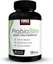Force FACTOR ProbioSlim pierdere in greutate Essentials Complet de zi cu zi Digestive Sănătate și pierdere in greutate Supliment probiotic pentru femei și bărbați cu electroliți și extract de ceai verde, 120 capsule