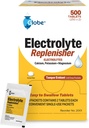 Comprimés de remplacement Globe Electrolyte pour l'hydratation rapide et la récupération d'exercices (500 comprimés, 250 paquets de 2) pour les athlètes, randonnées et sports, paquets de voyage avec des nutriments clés pour l'endurance optimale
