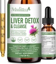 Lever Helse flytende dråper -Support Liver Cleanse Detox & Repair med Artichoke Melke Thistle Silymarin ekstrakt, Dandelion,Turmeric, Berberine til Renew w/21 Potent Herb-Nutrients-