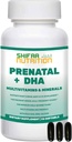 SHIFA NUTRITION Halal Prenatal Vitamins with DHA and Folic Acid , High Potency 90 Softgels, Keto-Friendly , Vitamin C 120mg, DHA 250mg, Folic Acid 800mg, EPA 90mg, Biotin ' Iodine