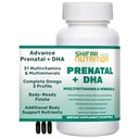 SHIFAA NUTRITION Halal Prenatal Vitamins with DHA and Folic Acid | High Potency 90 Softgels, Keto-Friendly | Vitamin C 120mg, DHA 250mg, Folic Acid 800mg, EPA 90mg, Biotin & Iodine