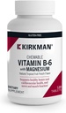 Kirkman - Vitamin B6 s hořčíkem - 120 Tablety - Potenciální vitamín B6 & Doplnění hořčíku - Žvýkací Wafer - Hypoalergenní