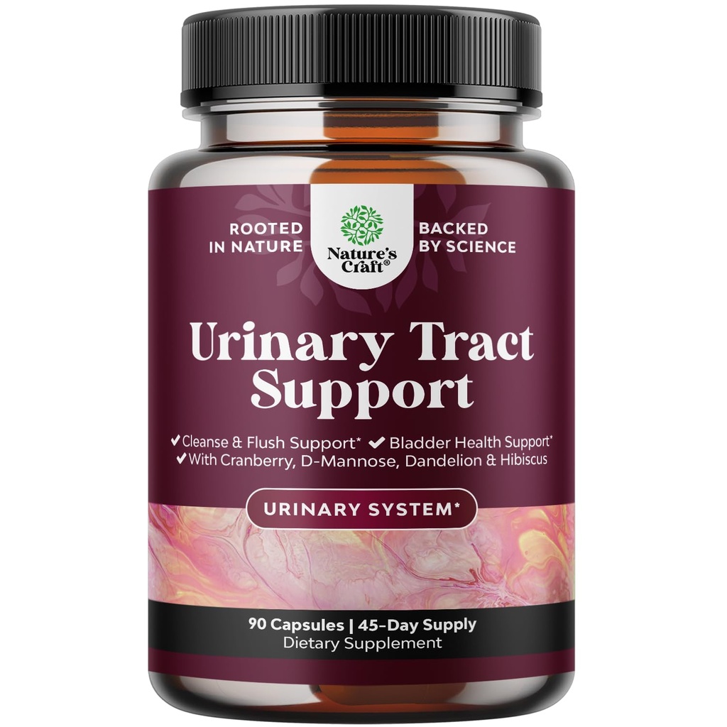 D Mannose Capsules for Urinary Tract Health - High Potency D-Mannose with Cranberry Juice Powder & Dandelion for Urinary Tract Health for Women Fast Acting Super Concentrated Cranberry - 90 Count