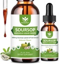 ( Pack) Soursorsop Graviola Drops - 1800mg Soursorup Extotion - Insorption Sourplition Sour soplis cho hỗ trợ tế bào & Recell, Immune Sup, Antioxidant, thư giãn, Sugar Free - 1 Fl Oz
