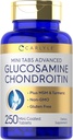 Carlyle Glucosamina Chondroitin MSM, 250 twets Mini barets Advanced fórmula amb Tuurmeric NonGMO, Guten Free