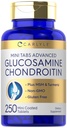 Carlyle Glucosamine Chondroitin MSM | 250 Mini Tablets | Advanced Formula with Turmeric | Non-GMO, Gluten Free
