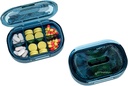 Kis Pirula doboz, Nedvesség Proof Pill Case, Travel Pill Organizer for Pocket Purse, Napi hordozható gyógyszer-vitamin, Halolaj, kiegészítés (kék)