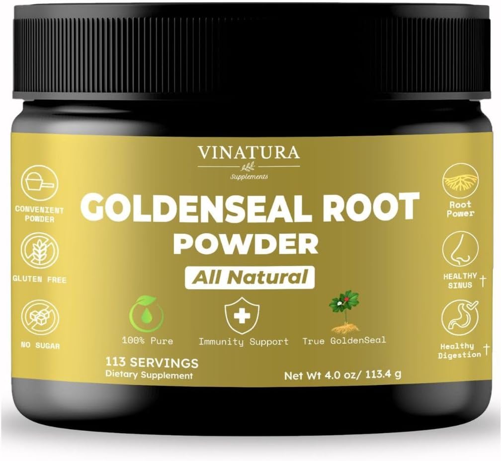 Goldenseal Root Powder - 4 oz, 113 Servings *ZDA Made & Tested* Pure Natural Goldenseal Root Powder dodatek