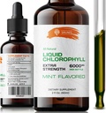 Liquid Chlorophyll Drops - Natural Sodium Copper Chlorophyllin Extract - Garbitu eta babestu zure immunitate-sistema eta energia, jakina - Vegan, Ez-GMO Dietary Greens Tincture - 2 fl.
