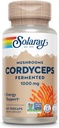 SOLARAY Fermentado Cordyceps Mushroom 1000 mg - Suporte de Energia Saudável - Fermentado para Absorção Melhorada - Vegan, Não-GMO, Lab verified - 30 Servings, 60 VegCaps