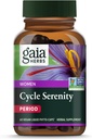 Gaia Herbs Cycle Serenity - Suplemento de Equilibrio Hormonal Fenogreek, Saffron, Turmeric " Hawthorn - Gratis de Gluten, Dairy &amp; Soy - 60 cápsulas Vegan (60 piezas)