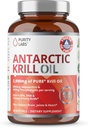 Purity Labs Antarktis Krill Öl 2000mg Omega-3 mit Astaxanthin 800mcg Ergänzungen zu Unterstützung Speicher- reich an Omega 3, Fettsäuren, DHA, EPA & Phospholipide - 60 Softgels