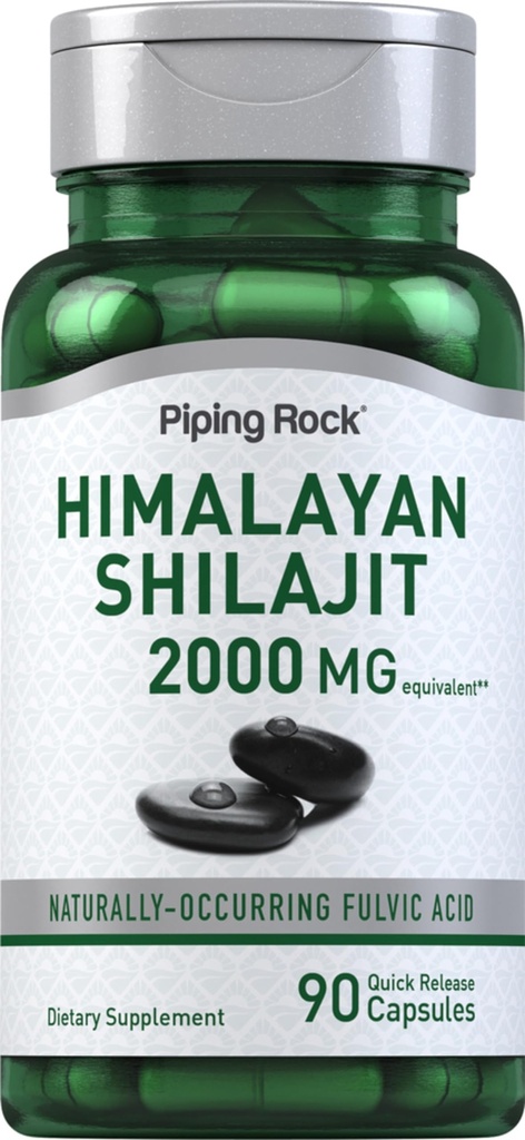Piping Rock Shilajit Capsules | 90 Count | Himalayan Fulvic Acid | Non-GMO, Gluten Free Supplement