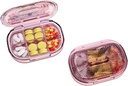 Kis Pirula doboz, Nedves Proof Pill Case, Travel Pill Organizer for Pocket Purse, Napi hordozható orvosság vitamin, Halolaj, kiegészítés (rózsaszín)