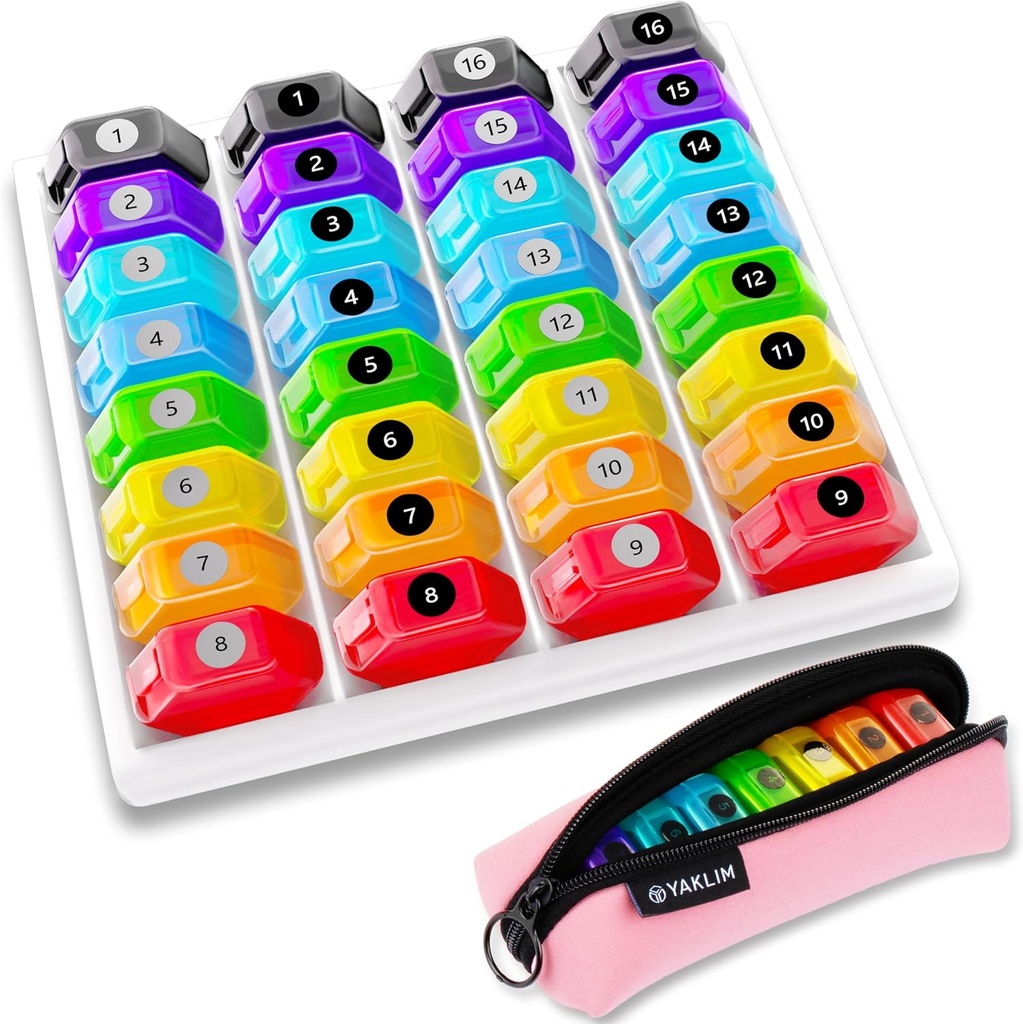 Organitzador mensual de Pilal 1-Time a dia: 30 dies organitzadora Pill amb etiquetes, Portable Pell Box, mes tard Pill Holer, Portable Ba Zipper per Bragna, medicina, Petroli, as suplementaris