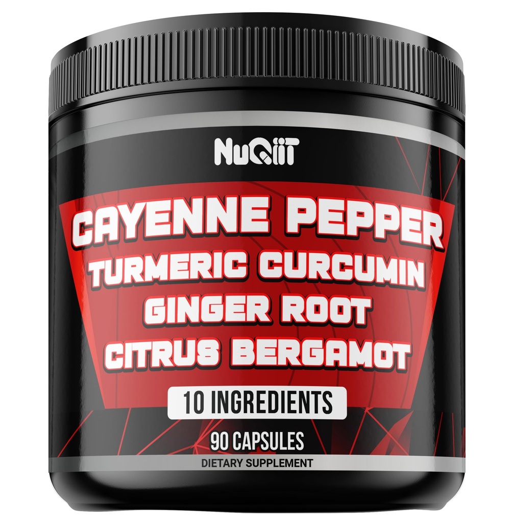 Cayenne Pepper Supplements with Turmeric Curcumin Root, Ginger Root, Citrus Bergamot & More - Digestive Health, Immune System, Heart Health & Joint Health - 90 Capsules