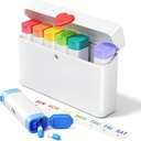 Daviky Pill Organizer 2 Times a Day - Large Capacity Weekly AM PM Pill Box with Heart Latch, 7 Day Travel Pill Case, Cute Medicine Organizer for Medication, Vitamins, supplements