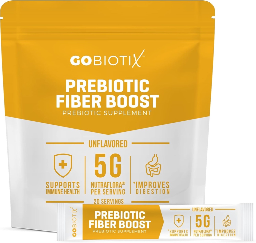 Digestive 건강과 GLP-1 지원을 위한 Prebiotics를 가진 GoBiotix 섬유 보충교재 분말, Gut 건강 & Debloat, Keto, Vegan, 글루텐 & 설탕 자유로운, 20의 서빙 (여행)를 위한 수용성 섬유