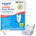 Mliečne pilulky na laktózu intolerancie - Equate Fast Acting Relief Vanilla Flavor, 32 žuvacie tablety, Lactaid Chewables, Lactase Enzyme (Pack of 1), Boxed by Fusion Shop Store