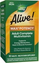 Doğanın Yolu Alive! Max3 Potency Daily Multivitamin, Metilated B12 ve Folate, Ultra Potency B-vitamins to Support Energy Metabolism*, 90 Tablets