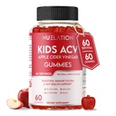 Vegan Apple Cider Vinegar Gummies for Kids with Mother, 60 Servings, 60 Ct. Gelatin Free 500mg ACV Gummies. Non-GMO, Gluten Free, Digestion, Detox Cleanse & Immune Support. ACV Supplement for Toddlers