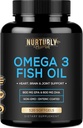 Omega 3 Fish Oil 2000mg, 800mg EPA a 600mg DHA - Enteric Coated and Burless - Supports Brain, and Heart - Burless, Non-GMO, 3. strana Lab Tested and NSF Certified - 120 Softgels