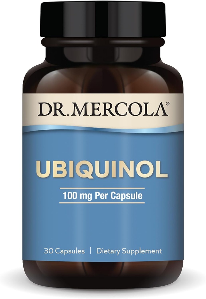 Mercola Ubiquinol博士 - 100 mg Ubiquinol - 支持能源生产 - 抗氧化剂补充剂 - 非GMO,无糖和无豆 - 30 capsules(30架)