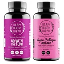 Happy Healthy Hippie Vegan Collagen Builder w/Hyaluronic Acid & Go with The Flow Hormone Balance for Women