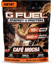 G bränsleprotein + energidryckspulver, Pre Workout Caffeine Mix för spel, sockerfri fokus Amino, vitamin + antioxidanter, 19oz (Cafe Mocha, 20 portioner)
