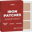 Iron Patches (Pack of 60) - 100% Natural Patch for Women and Men - с Biotin - Energy, Focus & Body Support - подобрена формула