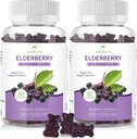 AFXMATE Sambucus Black Elderberry Gummies med Zink och C-vitamin för vuxna barn Immune Support, Sugar Free 120 grejer