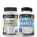 BioSchwartz 15 Day Cleanse od Colon and Gut Health Plus Cold Pressed MCT Kokosový olej Kapsule (2 mesiace dodávky)