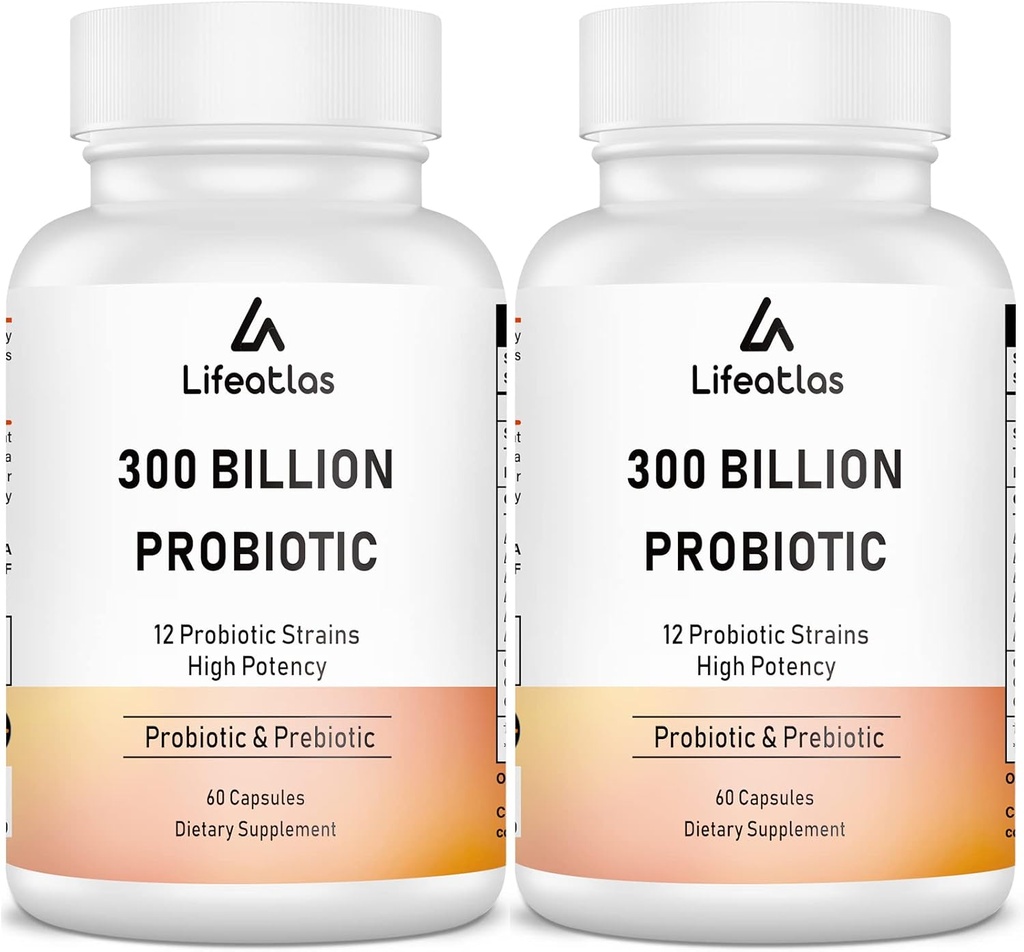 300 مليار وحدة استنباتية تابعة للاتحاد النسائي الكوبي - Probiotics for Women and Men, 12 Probiotic Strains Plus Prebiotic, Max Potent for Overall Digestive " Gut Health, Immune Support, Shelf Stable - 120 Capsules